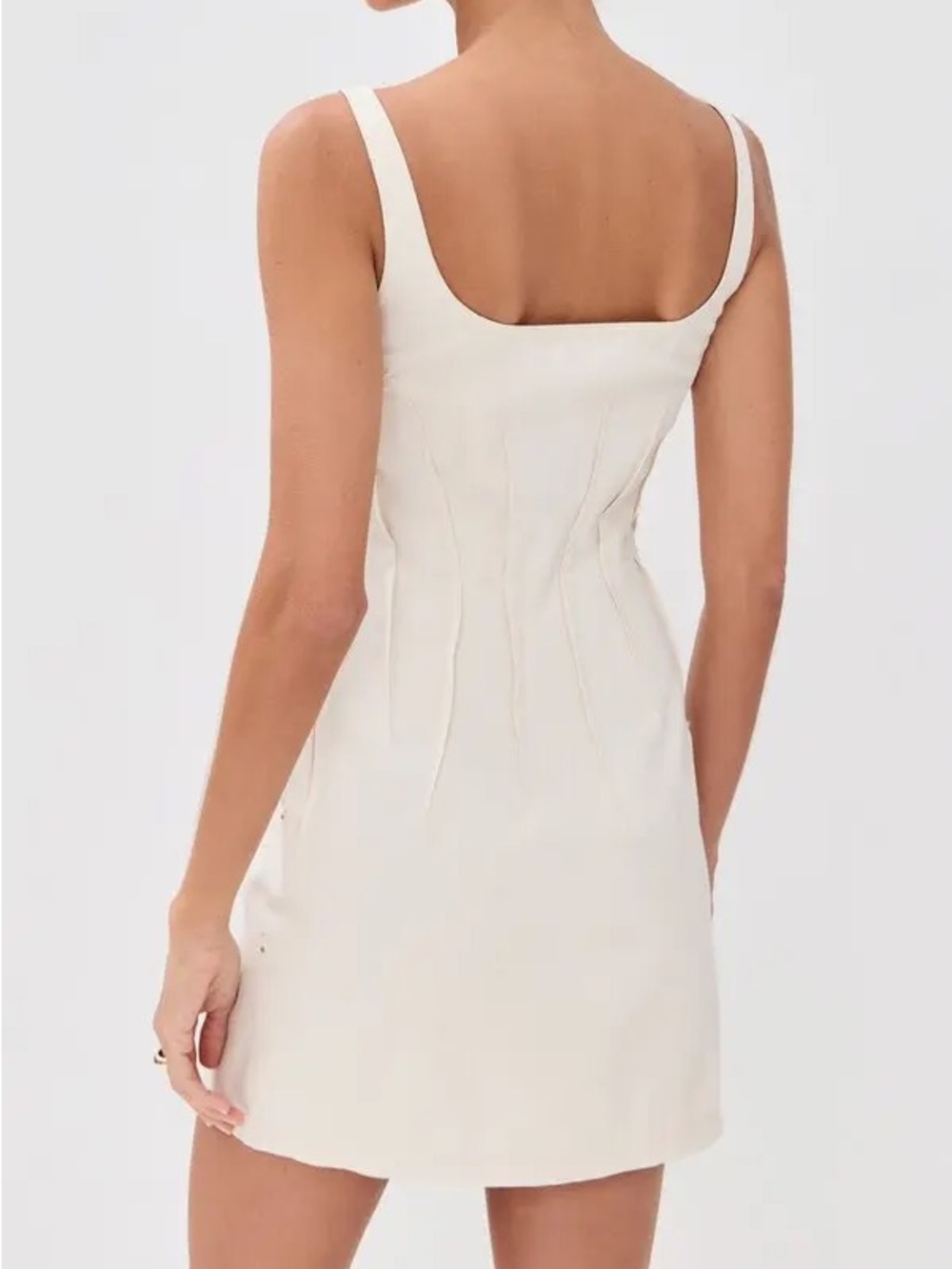 NWT - Marni Embroidered Denim Mini Dress in Bone White Size 6 - Picture 3 of 13